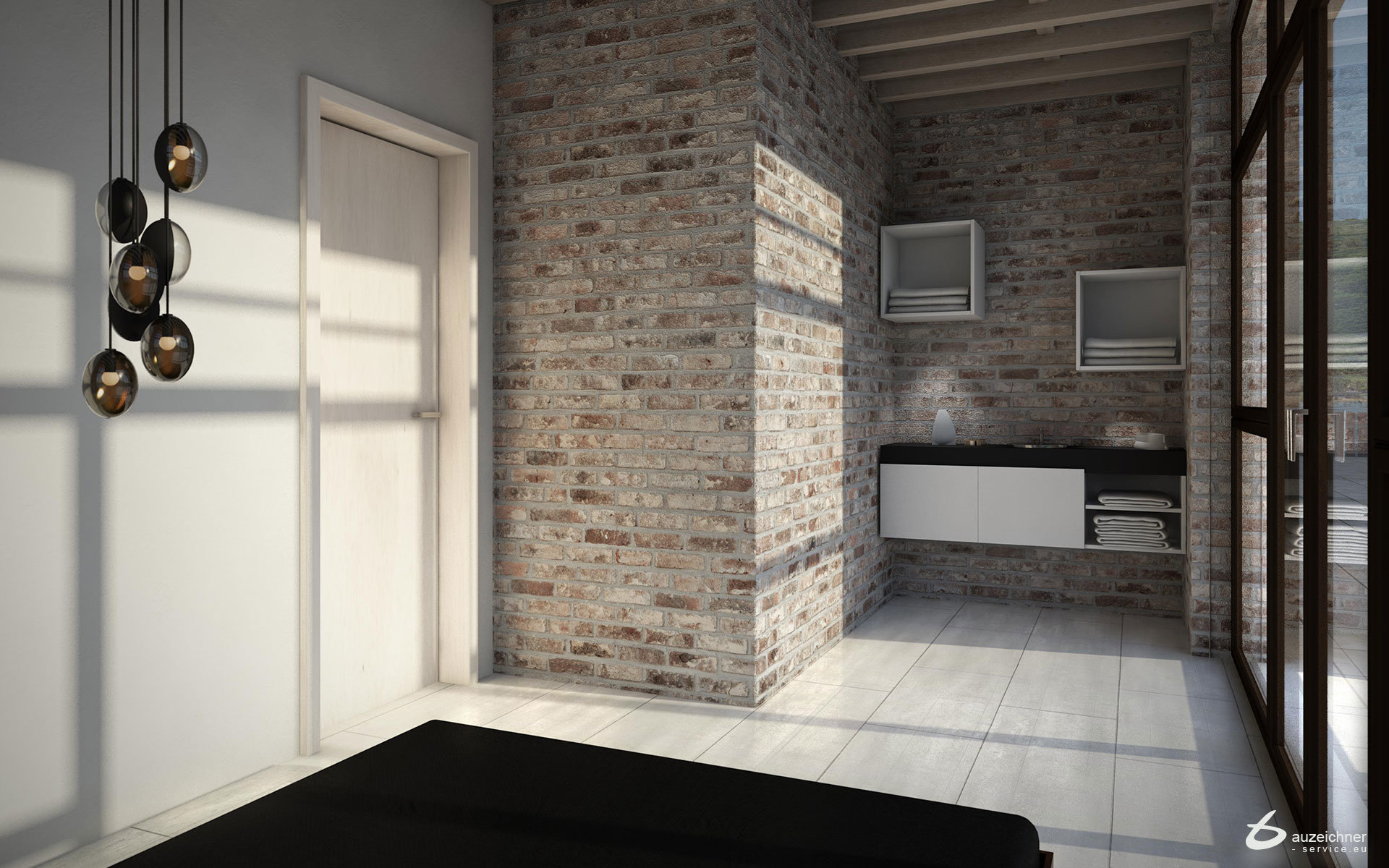 Innenraum Visualisierung Behandlungsform für Thaimassage