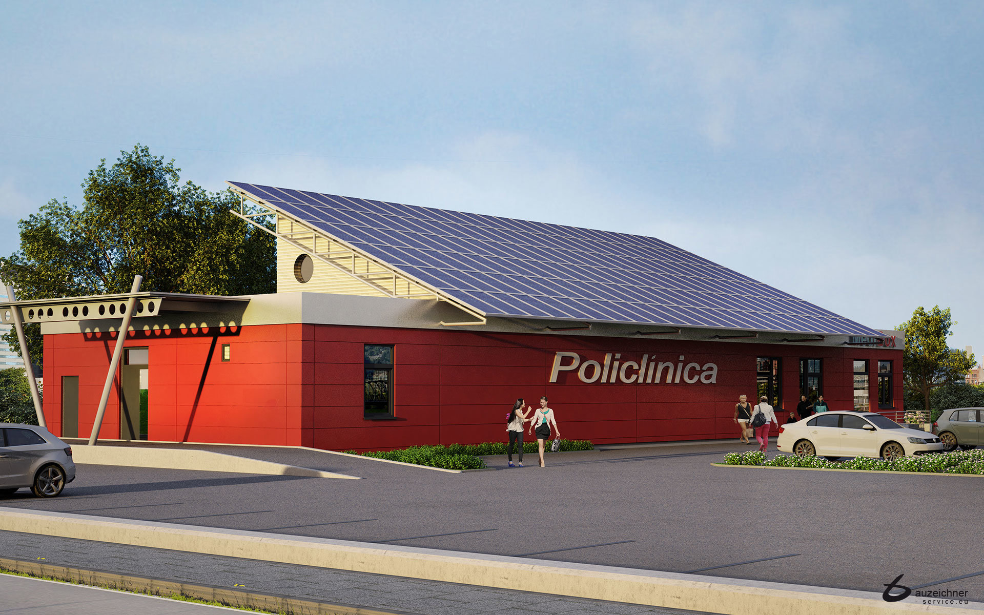 Architekturillustration modulare Klinik