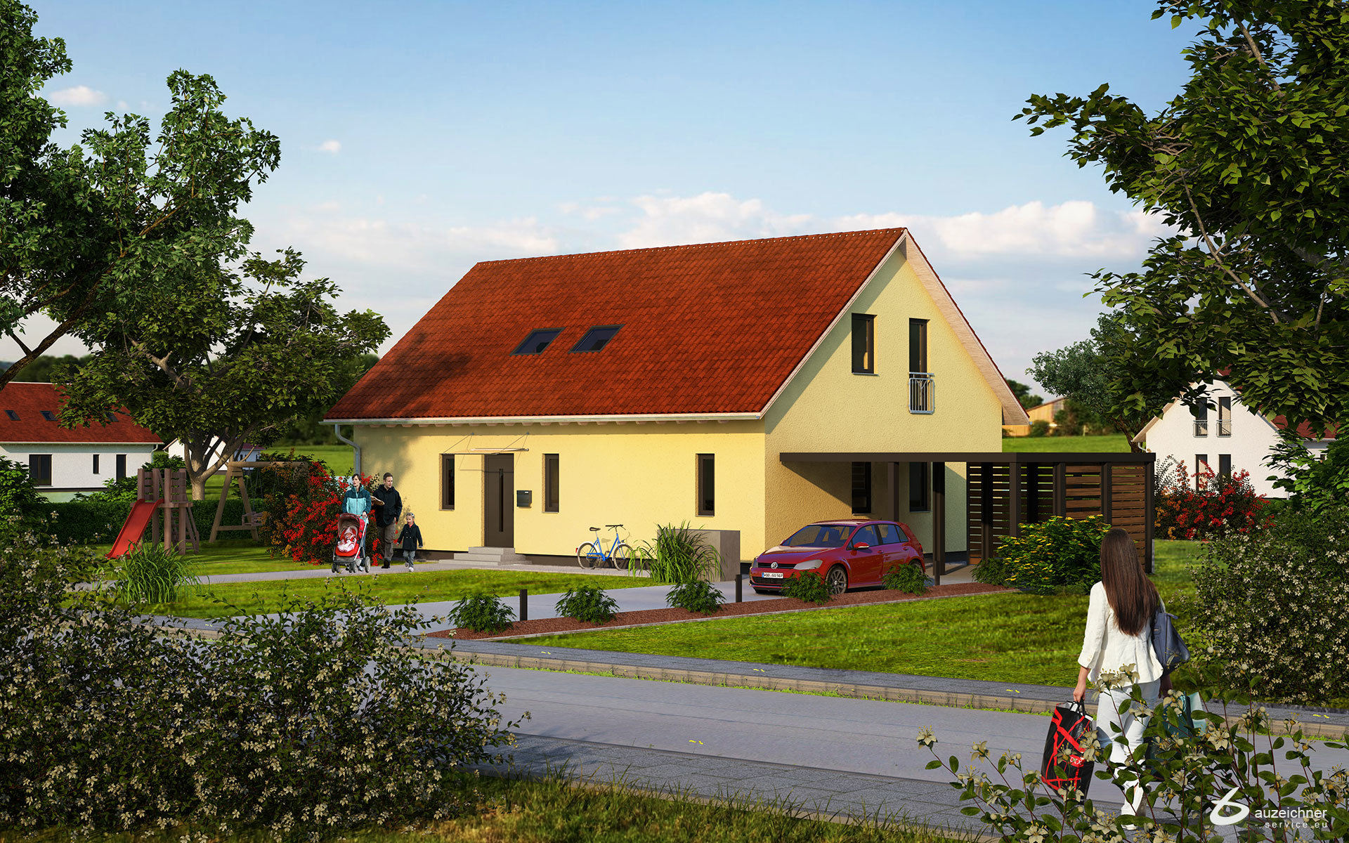 Architekturvisualisierung Einfamilienhaus