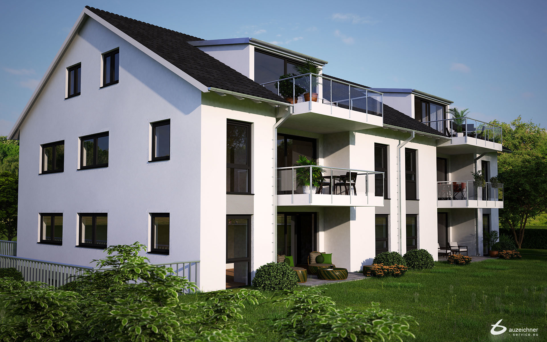 Architekturvisualisierung Mehrfamilienhaus Löchgau