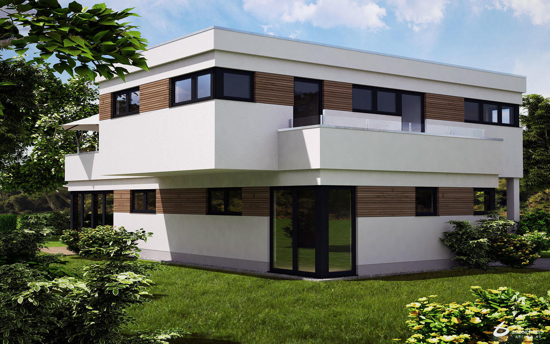Visualisierung eines modernen Hauses in München Poing